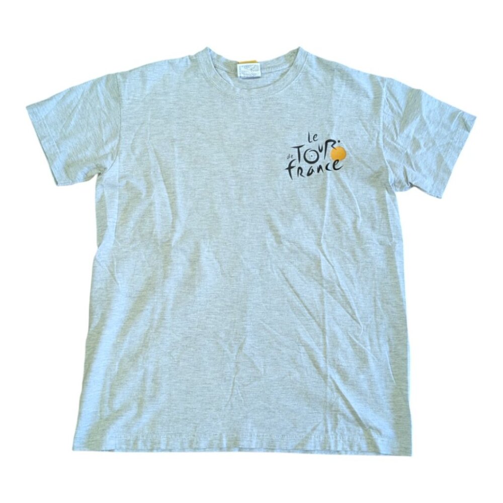 Vtg 2009 Le Tour de France Cycling T-Shirt Map Graphic Gray M HOLIPROM Official